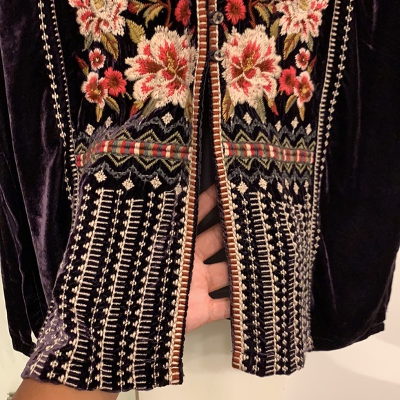 💜Johnny Was Matilda Button Down Djellaba Velvet Dress Size (XS) Warn Once!!!💜 - Picture 8 of 16